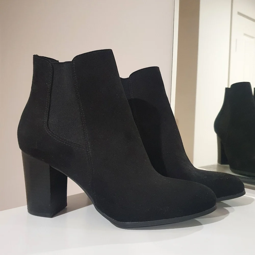 NWOT Anko Black Heeled Boots Size 10 - Picture 1 of 10
